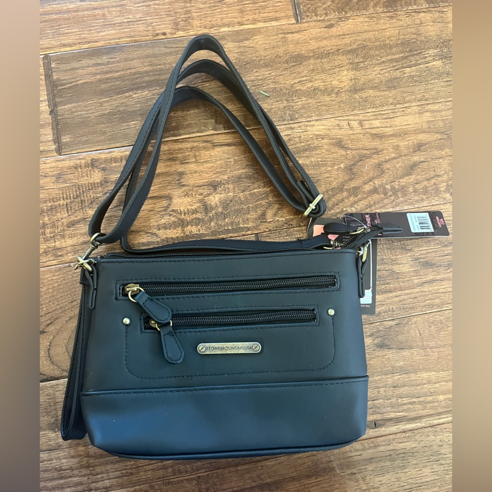 black matte leather bag